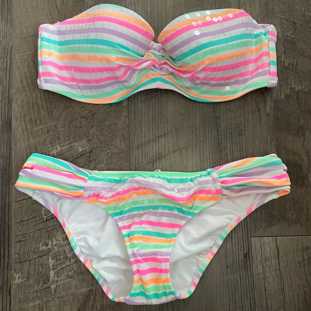 Victoria Secret Stripped Strapless Bikini